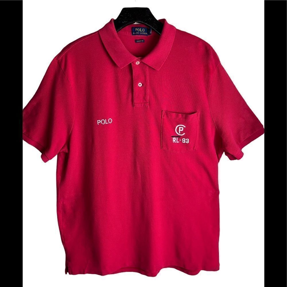 Red S/S Polo by Ralph Lauren Classic Fit Regatta RL Sz. L Gently Used Condition